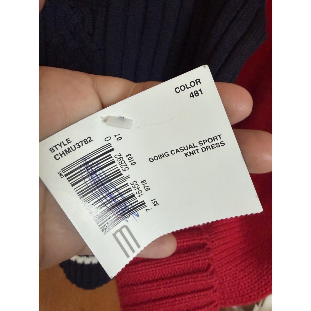 NWT Y2K Crazy Horse Liz Claiborne Knit Sweater M Nautical Anchor Red Navy - Picture 4 of 7